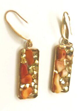 Red Jasper Mixed Stone Earrings Handmade Gemstone Dangle Modern Gift